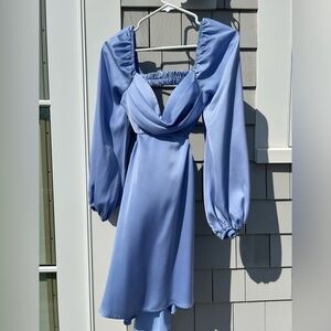 “Done With You” Blue Satin Mini Dress Hello Molly